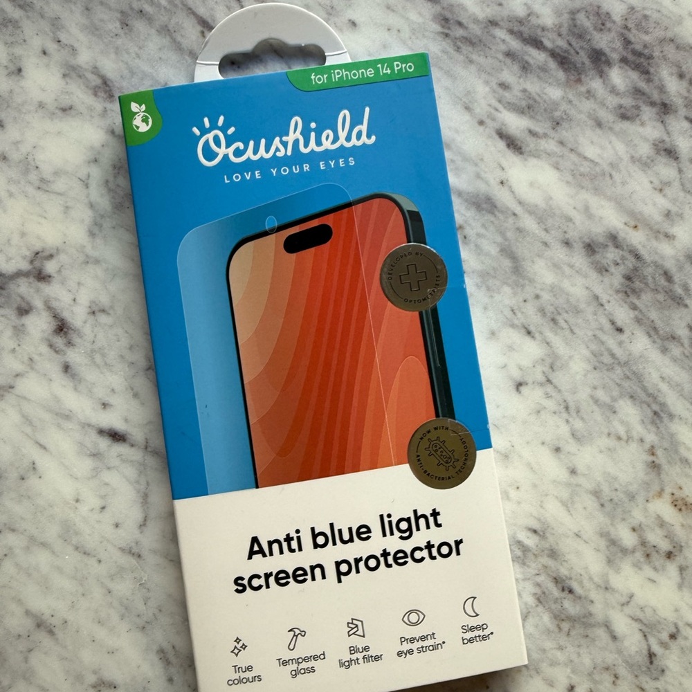 Anti Blue Light Screen Protector for iPhone 14 Pro - Black